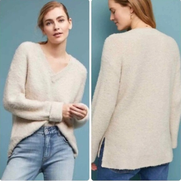 Anthropologie Sweaters - Anthropologie Moth Cream Chunky Knit Sweater Wool Alpaca Blend Size Large.